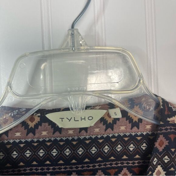 Anthropologie Tyhlo Top Small Brown Black Boho Peasant Casual 3/4 Sleeve - Picture 3 of 6